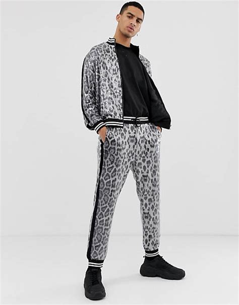 leopard print tracksuit men